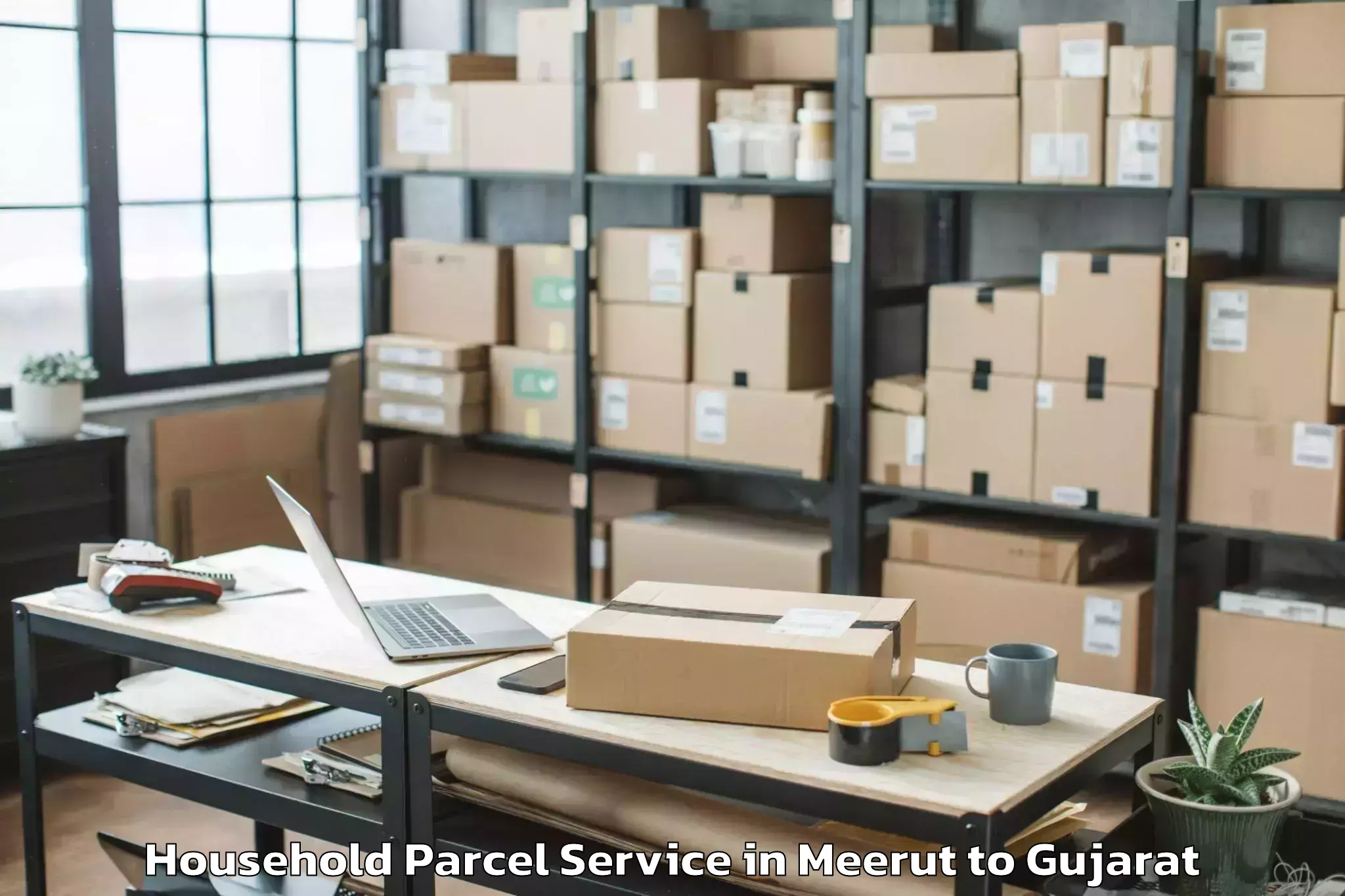 Easy Meerut to Porbandar Household Parcel Booking